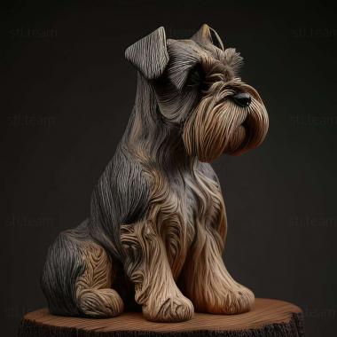 3D model Zwergschnauzer dog (STL)